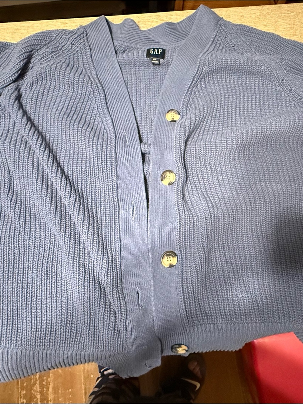 GAP Lavender Blue Knit Button-Front Cardigan